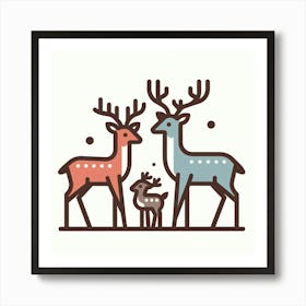 Family Of Deer Art Print