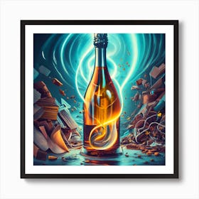 Champagne Bottle Art Print