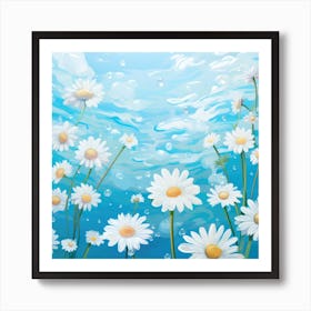 Daisies In The Water Art Print