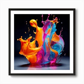 Fresh Colors Liquid 3d Design Spark Hot Palette Shapes Dynamism Vibrant Flowing Molten (11) Art Print