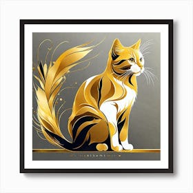 Golden Cat 23 Art Print