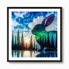 Rabbit In The Forest 3 Art Print