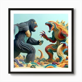 Godzilla Vs King Kong Art Print