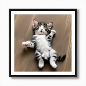 kitten sleeping Art Print