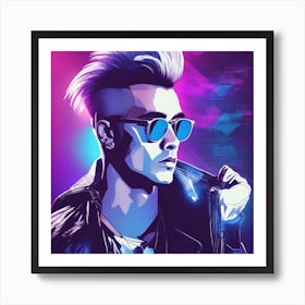 Cyberpunk Rocker With Mohawk Art Print