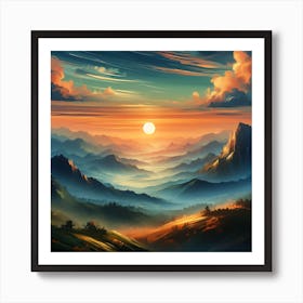 Landscape Painting 8 Art Print