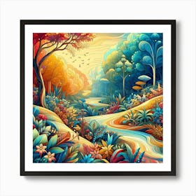 Colorful Forest 3 Art Print