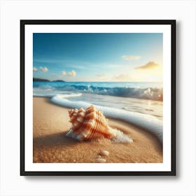 Sea Shell On The Beach Art Print