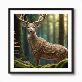 Deer In The Forest 89 Art Print