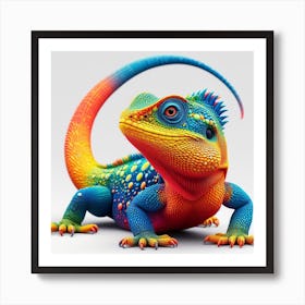Rainbow Lizard 4/4 (scales gecko colourful cute pet dragon tropical exotic) Art Print
