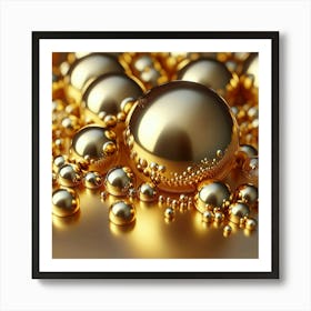 Gold Spheres Art Print