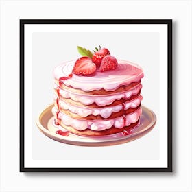 Strawberry Cake 6 Art Print