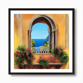 Window On The Sea Amalfi Window Art Print Art Print