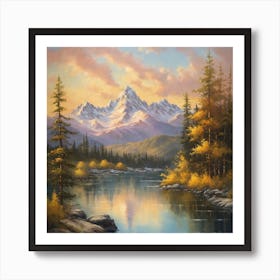 Sunrise Over The Mountains 1 Art Print