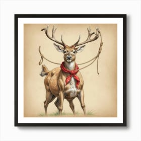 Deer With Horns 2 Art Print