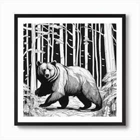 Bear In The Woods 7 Art Print