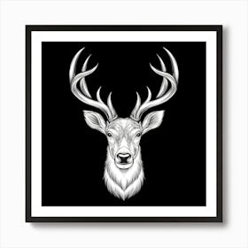 Deer Head Vector Illustration Art Print