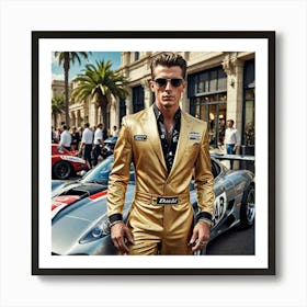 Fashion Photo Fusion Between The World Of High Speed Sport And High Fashion A Man Stands Out Wearing 1333780951 Art Print