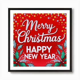 Merry Christmas Happy New Year 2 Art Print