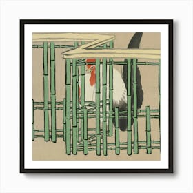 Rooster In Bamboo Cage Art Print