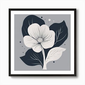 Black And White Flower 1 Art Print