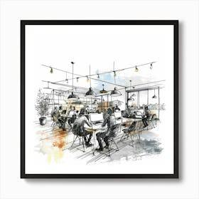 A Startup Incubator Hand Drawn Sketch Illustrati 1718666724 3 Art Print