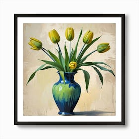 Green Tulips Hallway Art Print (6) Art Print