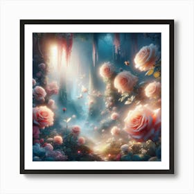 Roses In The Forest Art Print