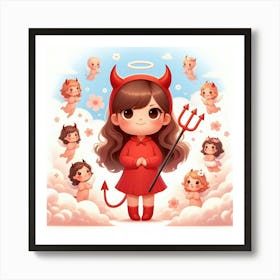 Little Devil Girl Art Print