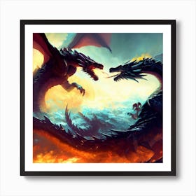 Dragons Fighting 5 Art Print