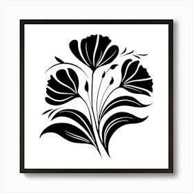 Black And White Flowers 9 Art Print