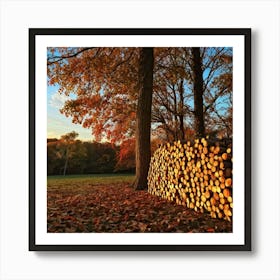 Stacked Firewood Logs Exhibit Rich Natural Wood Textures Capturing The Essence Of A Chilly Autumn E 1 Art Print