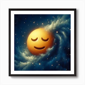 Smiley Face In Space Art Print