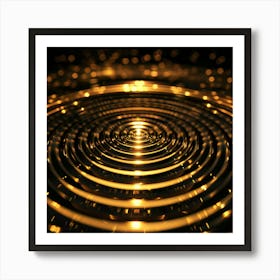 Abstract Golden Swirls Art Print