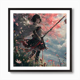 Anime Female Nature Warrior Art Print