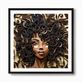 Afro Haired Woman 7 Art Print