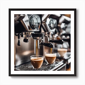 Espresso Machine In A Coffee Shop Art Print