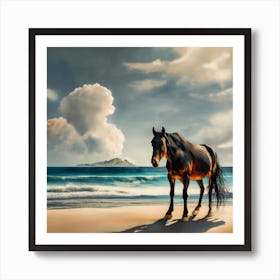 Horse On The Beach 2 Art Print