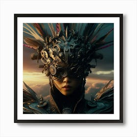 Girl In A Steampunk Costume Art Print