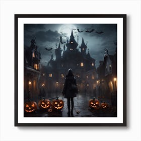 Halloween Night Stock Videos & Royalty-Free Footage 1 Art Print