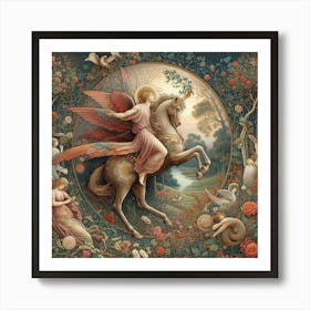 Eagle And The Unicorn Art Print