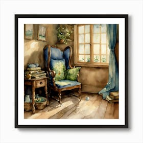 Chair By The Window Art Print