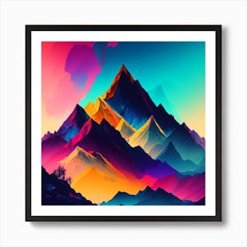 Abstract Mountain Landscape Art Print