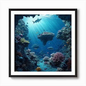 Underwater Cave Art Print