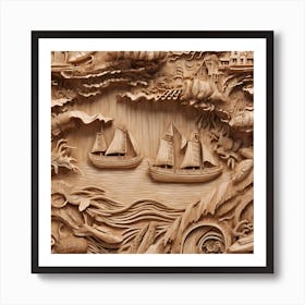 Carved Wood Art Art Print