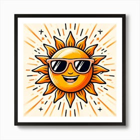 Sun With Sunglasses 4 Art Print