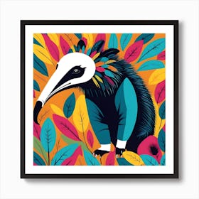 NEON AFRICAN ANTEATER Art Print