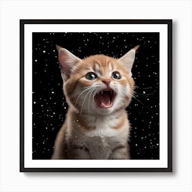 Starry Night Cat Art Print