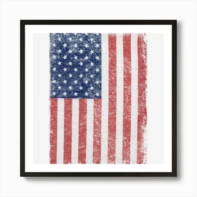 Distressed Us Flag Art Print