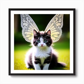 Cute Kitten With Wings 1 Art Print